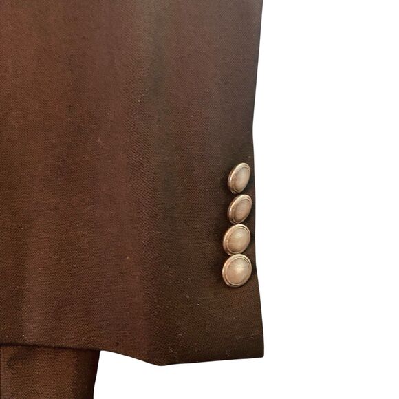 Stafford Executive Blazer 100% Wool Lana Mens 46L Black w/Gray Buttons - Picture 4 of 8